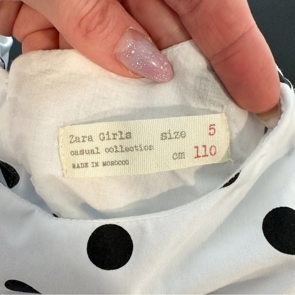 ZARA Girls Polka Dot Open Back Dress - Picture 3 of 10